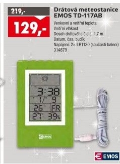 Drátová meteostanice Emos TD-117AB