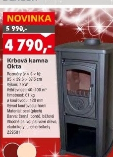 Krbová kamna Okta