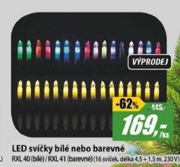 RXL 40 16LED CANDLE 1,6+1,5M WWRETLUX