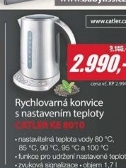 KE 8010 Konvice s nastavitelnými teplotami