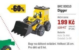 BRC 00010 RC auto Digger BUDDY TOYS
