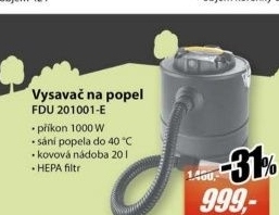 FDU 201001-E Vysavač na popel