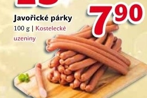 Párky javořické Kostelecké uzeniny