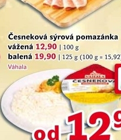 Česneková sýrová pomazánka Váhala