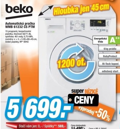 BEKO WMB 61232 CS PTM