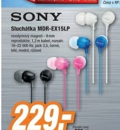 Sony MDR-EX15LPB.AE hudební sluchátka do uší,Black