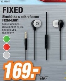FIXED EGG1 In-ear sluchátka s mikrofonem, White