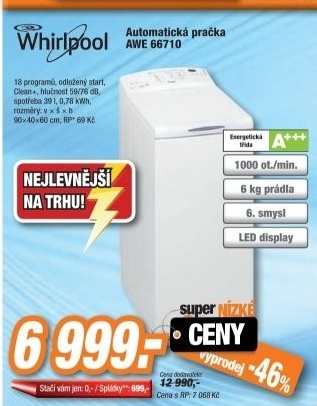 WHIRLPOOL AWE 66710