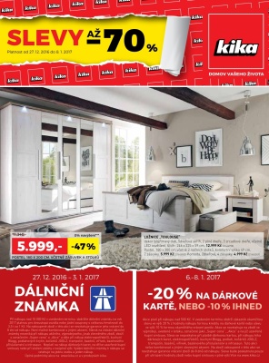 akční leták Kika nábytek 27.12.2016-8.1.2017