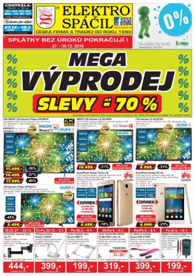 akční leták Elektro Spáčil 27.12.2016-10.1.2017