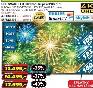 UHD Smart LED televize Philips 43PUS6101