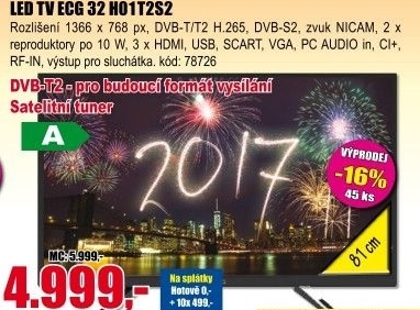 LED LCD televize ECG 32 H01T2S2