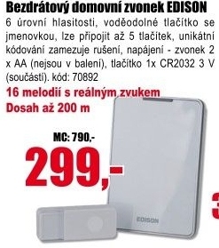 Bezdrátový zvonek Edison