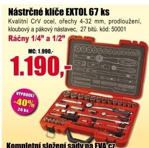 Nástrčné klíče Extol Premium