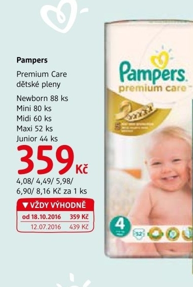 Pleny dětské Pampers Premium Care