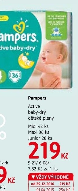 Pleny dětské Pampers Active Baby Dry