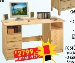 PC stůl 8847 lakovaný