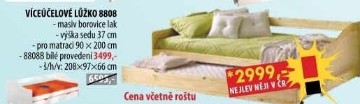 Jednolůžko s přistýlkou LAURA 8808 lakované