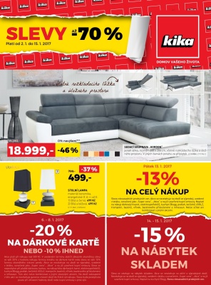 akční leták Kika nábytek 2.1.2017-15.1.2017