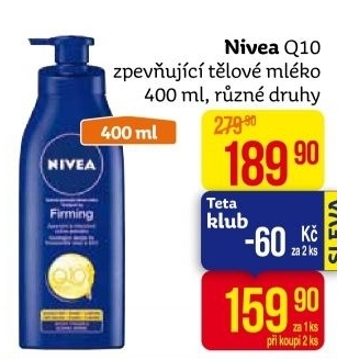 Tělové mléko zpevňující Firming Q10 Plus Nivea
