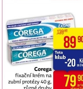Fixační krém na zubní protézu Corega
