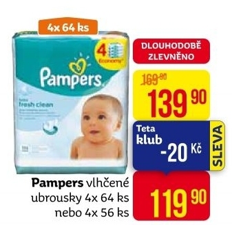 Vlhčené ubrousky dětské Pampers