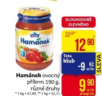 Přesnídávka ovocná Hamánek