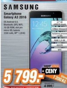 Samsung A310F Galaxy A3 LTE SS 16GB Gold
