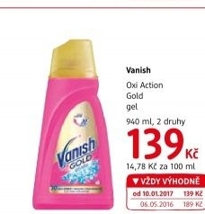 Odstraňovač skvrn gelový Gold Oxi Action Vanish