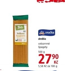 Celozrnné těstoviny dm Bio