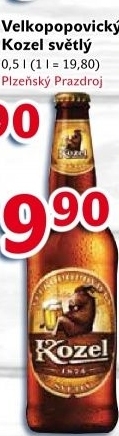 Pivo světlé výčepní 10°Velkopopovický Kozel