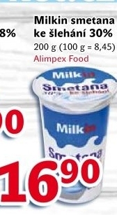 Smetana ke šlehání Milkin 30%