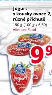 Ochucený jogurt s kousky ovoce Kunín