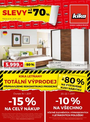 akční leták Kika nábytek 16.1.2017-29.1.2017