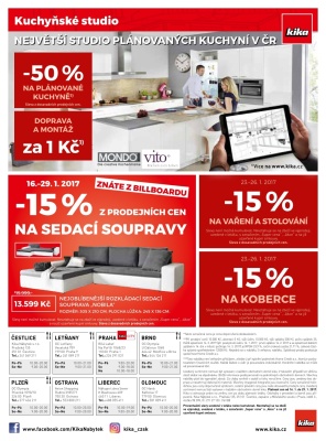 akční leták Kika nábytek 16.1.2017-29.1.2017