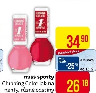 Lak na nehty Clubbing Color Miss Sporty