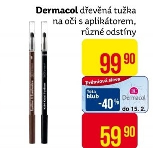 Tužka na oči dřevěná s aplikátorem Dermacol