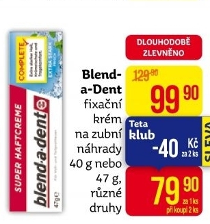 Fixační krém na zubní protézu Blend-a-dent