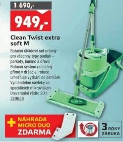 Mop set extra soft M Twist Clean Leifheit