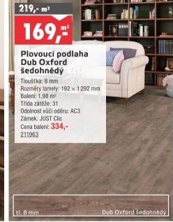 Plovoucí podlaha dub Oxford šedohnědý Euroclic