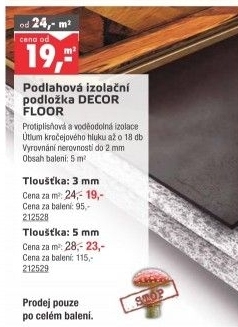 Podlahová izolační podložka Decor Floor