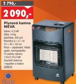 Plynová kamna Meva