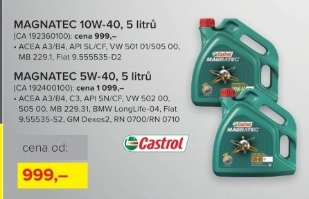 Motorový olej 10W - 40 Castrol Magnatec