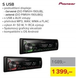 Autorádio Pioneer MVH-190UB