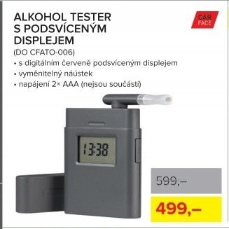 Digitální alkohol tester Carface