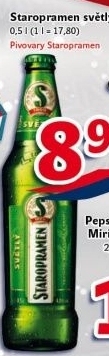 Pivo světlé výčepní 10° Staropramen