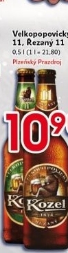 Pivo světlý ležák 11° Medium Velkopopovický Kozel