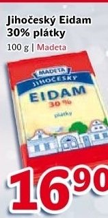 Sýr Eidam Jihočeský 30% Madeta