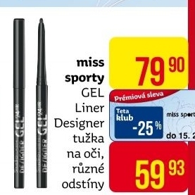 Oční linky gelové Studio Lash Designer Miss Sporty