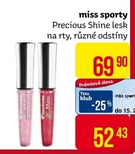 Lesk na rty Precious Shine Miss Sporty